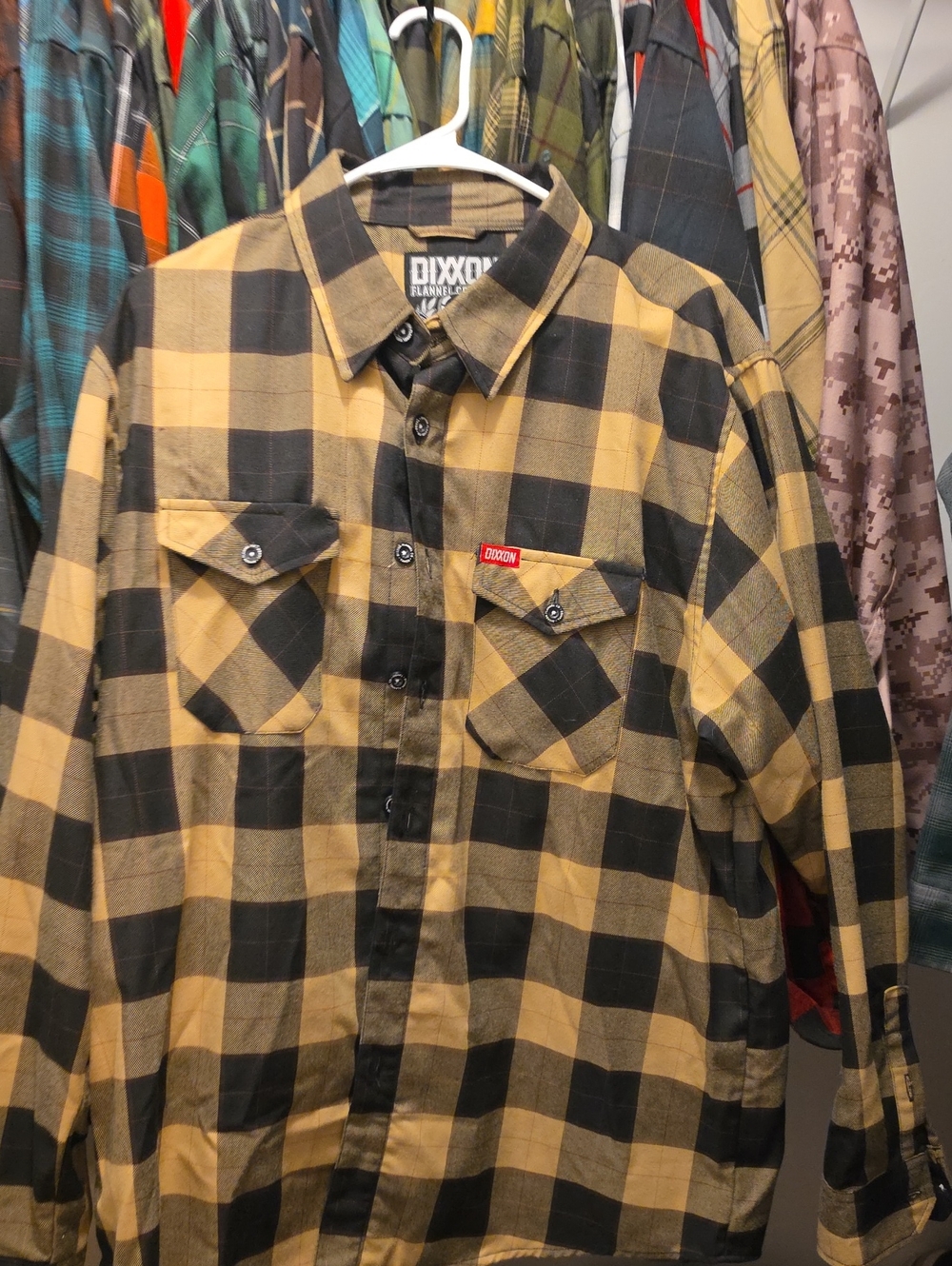 DIXXON Yellow and Black Plaid Button-Down Work Shirt